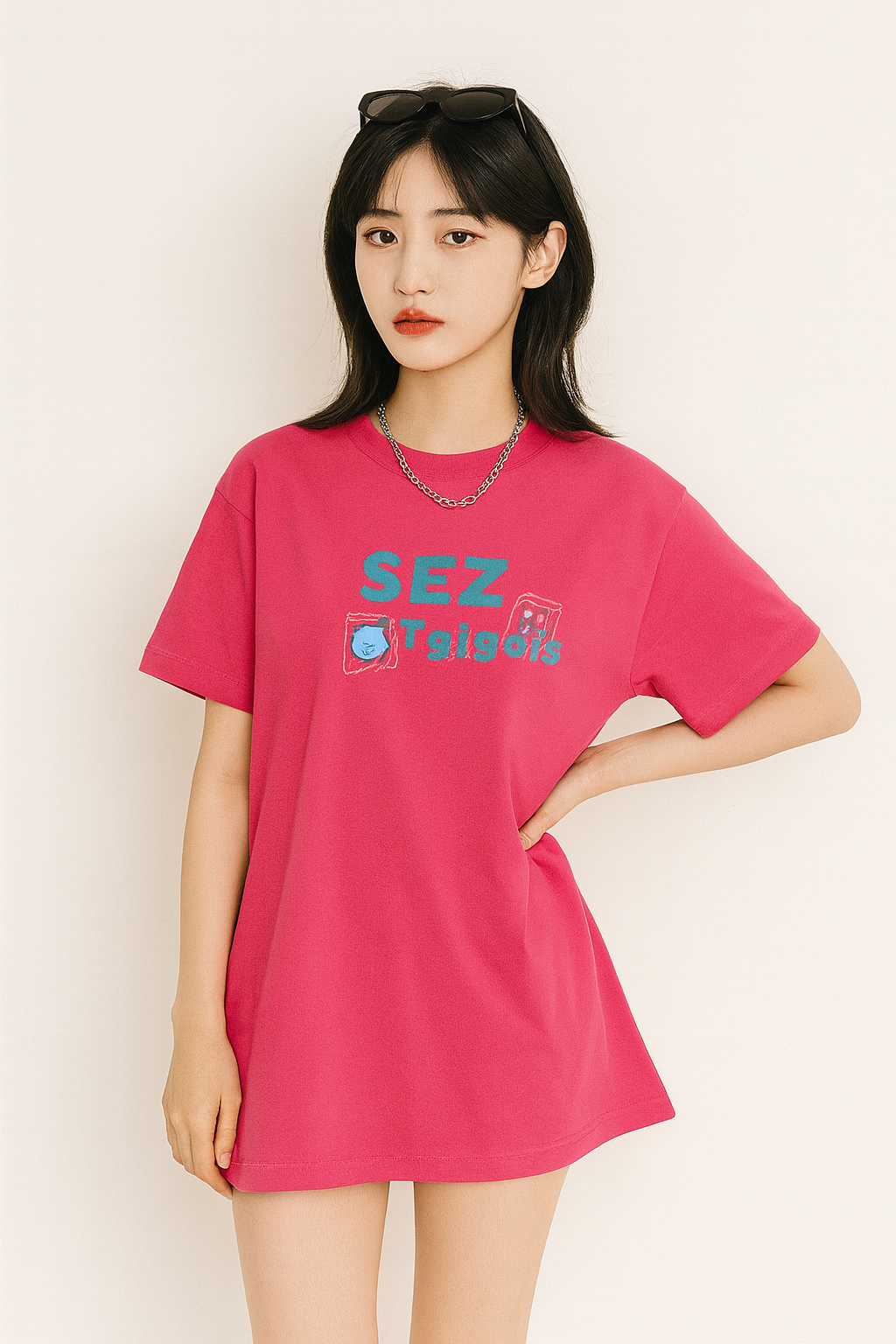オーバーサイズTシャツ レディース ゆったり半袖 SEZ プリントT 人気