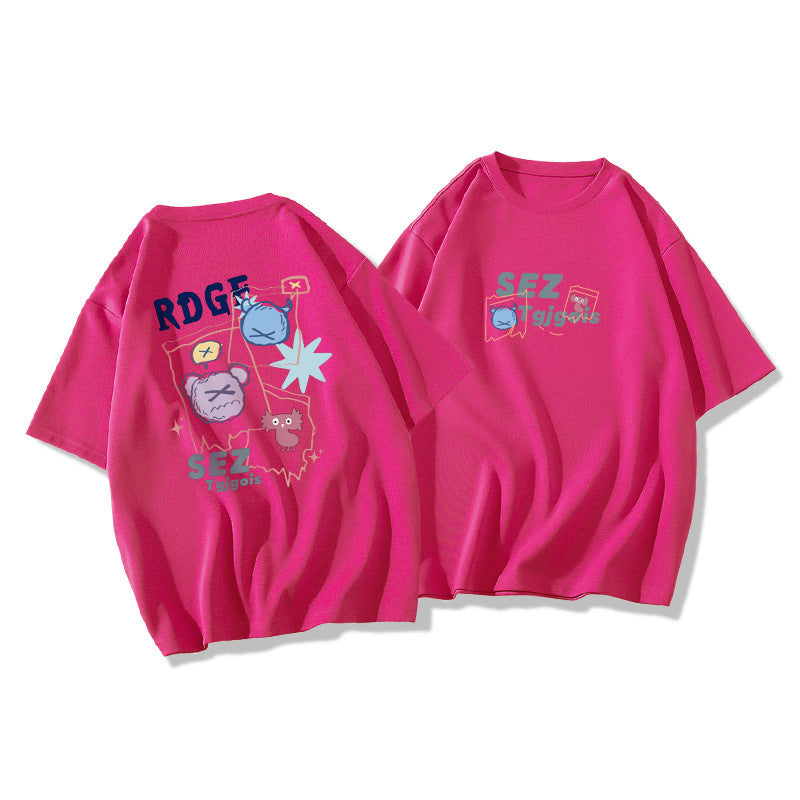 オーバーサイズTシャツ レディース ゆったり半袖 SEZ プリントT 人気韓国風トップス