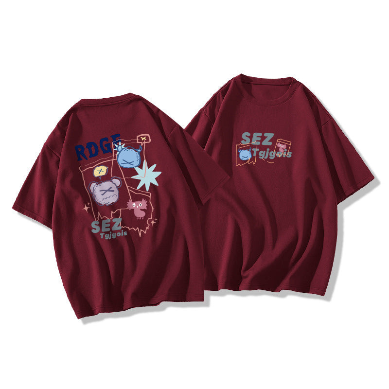 オーバーサイズTシャツ レディース ゆったり半袖 SEZ プリントT 人気韓国風トップス