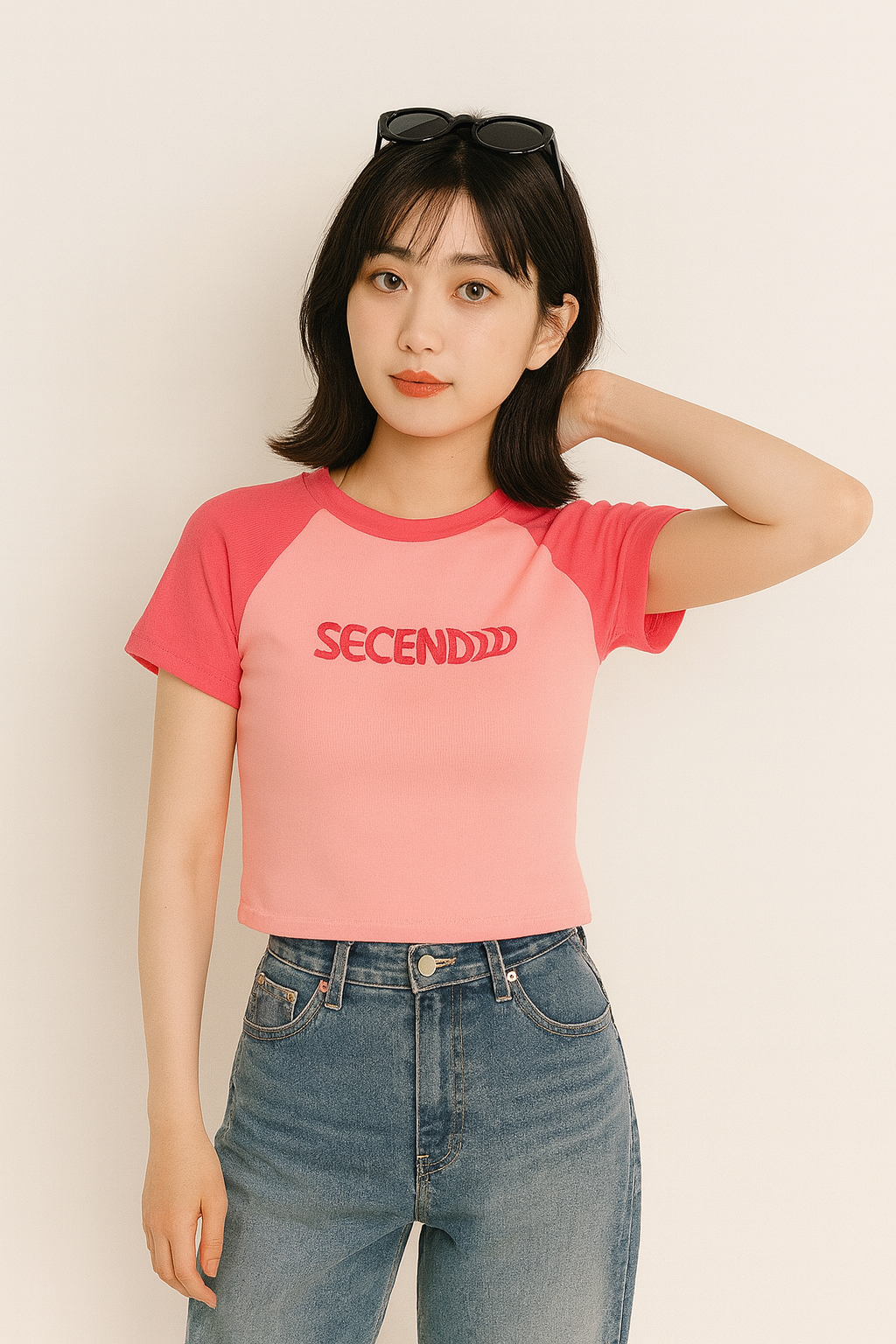 スポーティー配色クロップTシャツ｜夏の美シルエット・伸縮性◎ レディース半袖トップス