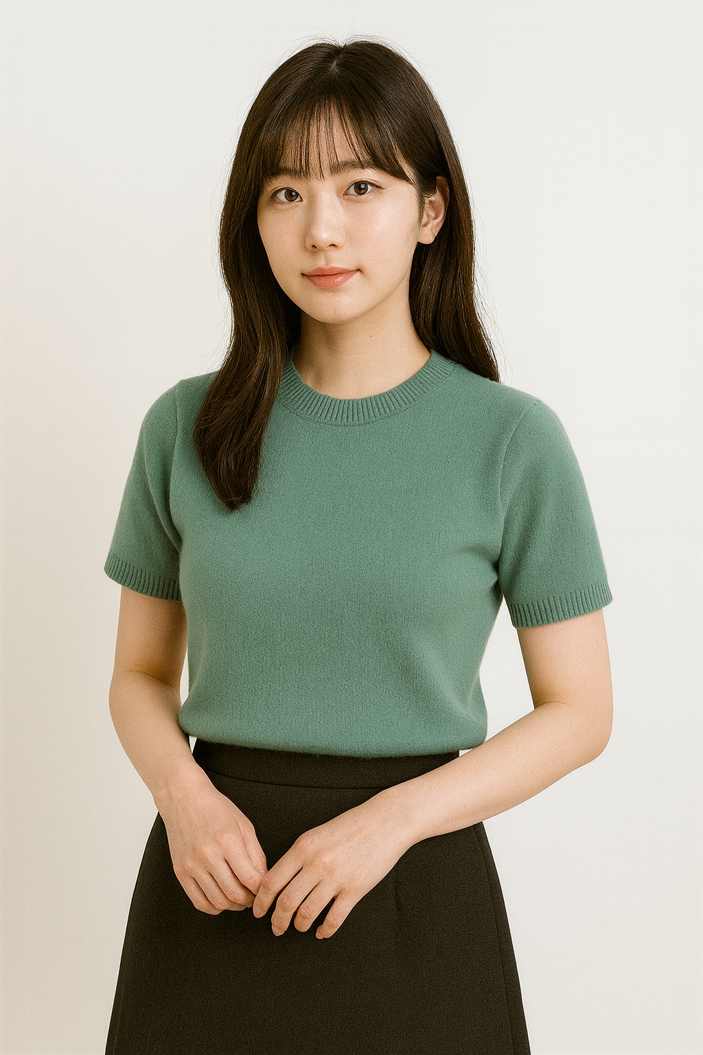 レディース薄手ニット半袖トップス｜柔らかい肌触り・春夏用・ラウンドネック・全9色