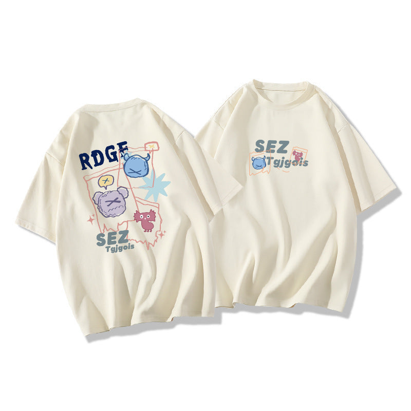 オーバーサイズTシャツ レディース ゆったり半袖 SEZ プリントT 人気韓国風トップス