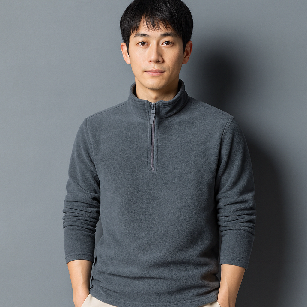 メンズ フリースハーフジップ｜軽量・保温・柔らかい着心地｜秋冬トップス