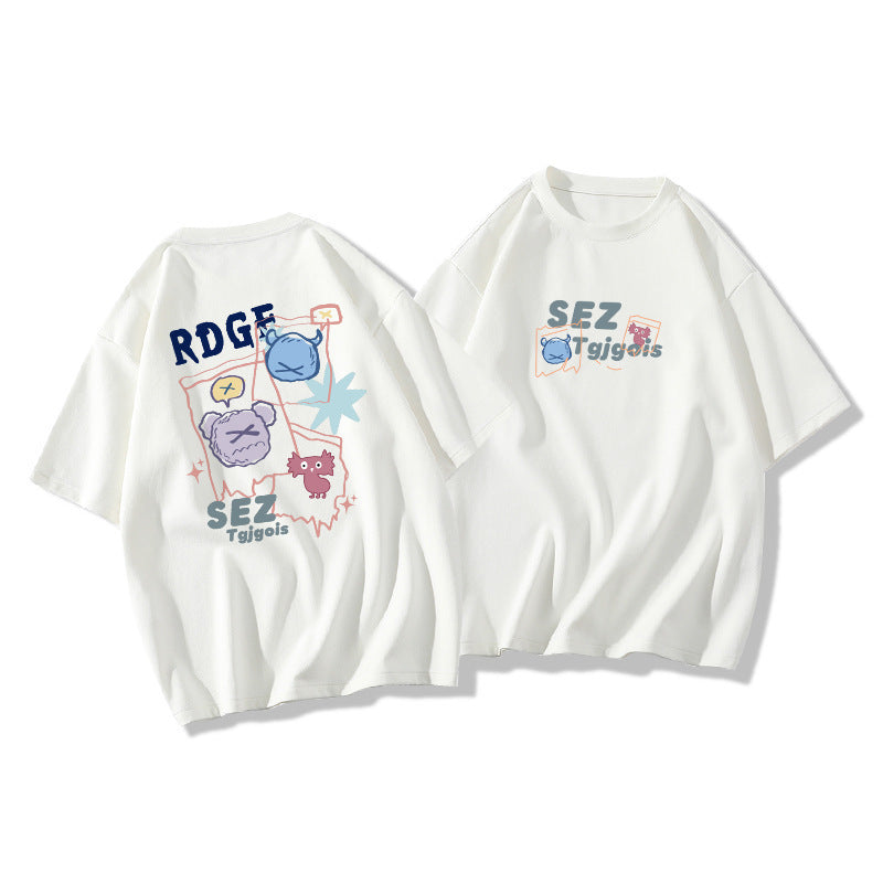 オーバーサイズTシャツ レディース ゆったり半袖 SEZ プリントT 人気韓国風トップス