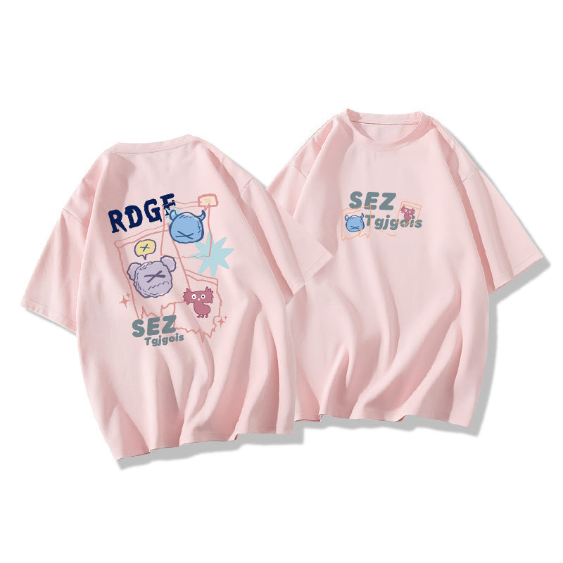 オーバーサイズTシャツ レディース ゆったり半袖 SEZ プリントT 人気韓国風トップス