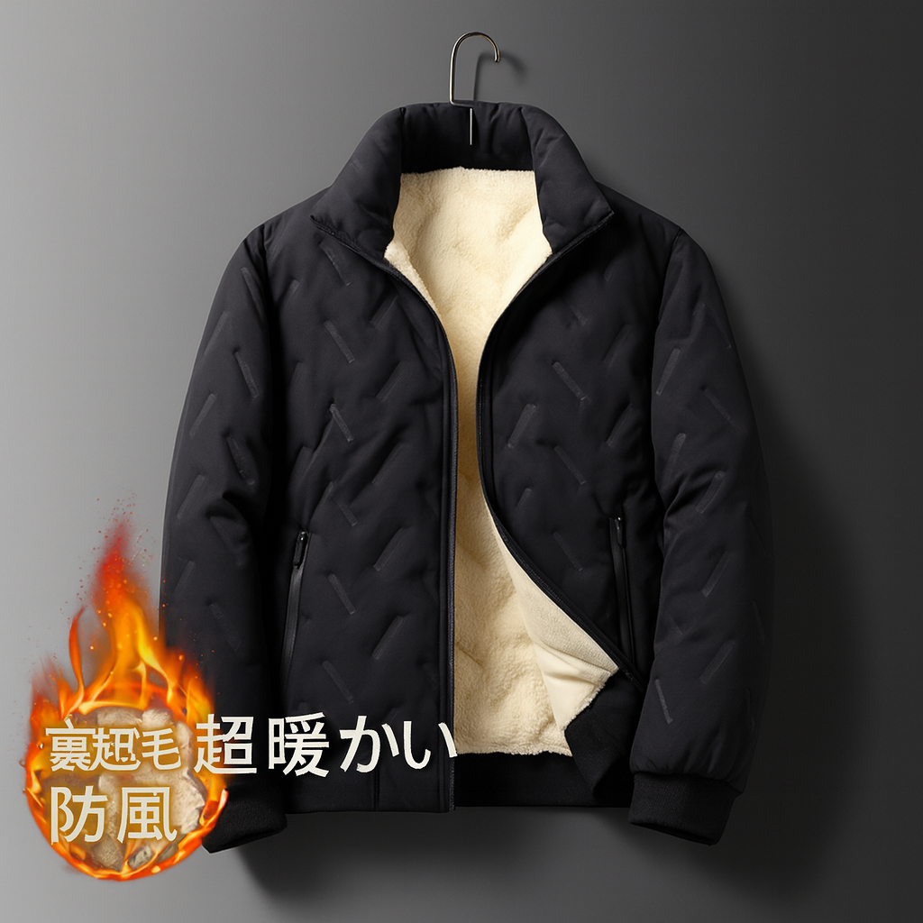 メンズ 裏起毛 冬用あったかジャケット｜軽量・防寒・ふわふわ保温ブルゾン
